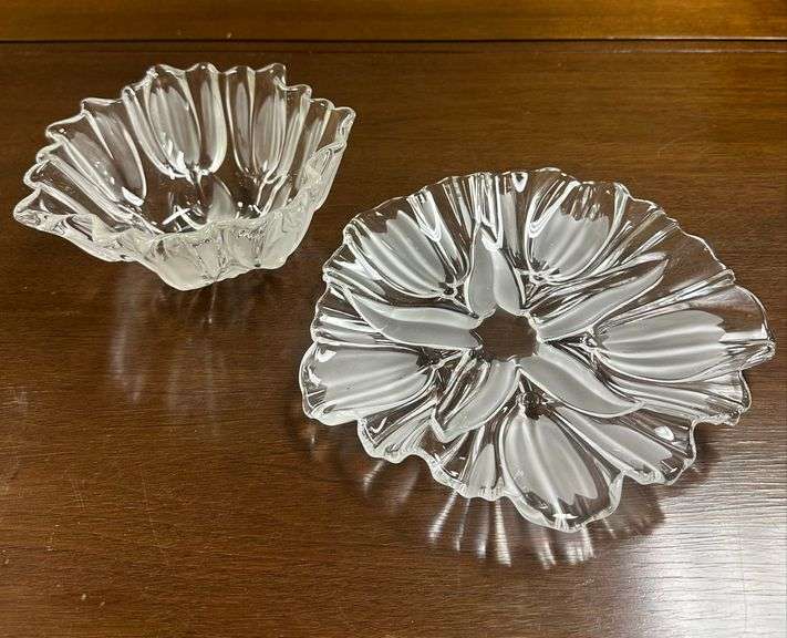 Frosted Pressed Glass Serving Set