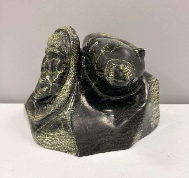 Inukshuk, Hunter & Bear by Tom Jararuse