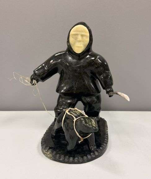 Hunter with Small Bear by Unknown Artist