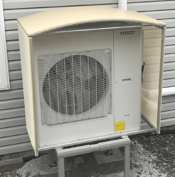 Mini Split Snow Cover supplied by HVAC and installed by Centigrade Home Comfort