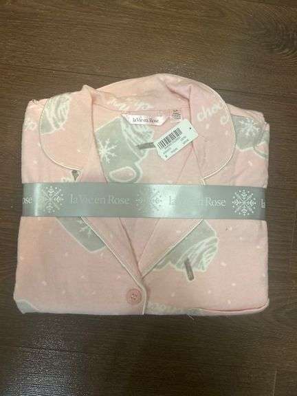 Pink la vie en Rose PJs sz small