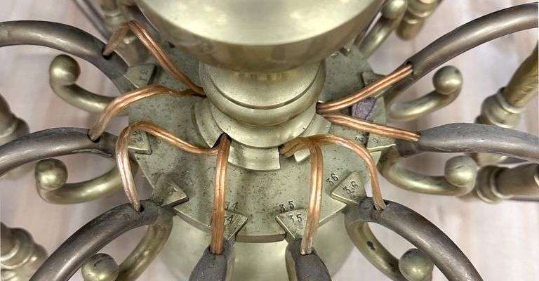 Vintage Brass 12 Light Chandelier