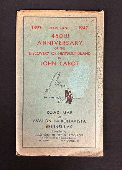 1947 Road Map of the Avalon and Bonavista Peninsulas