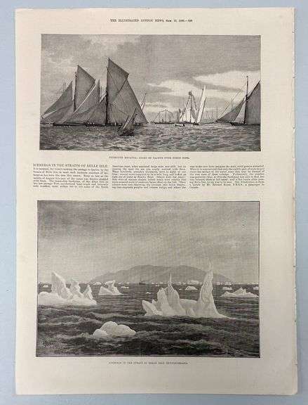 * Icebergs in the Strait of Belle Isle, Newfoundland from Illustrated London News – Sept. 13, 1890
