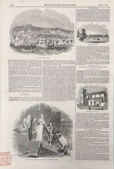 * St. John’s, Newfoundland (birds-eye view) from Illustrated London News – May 11, 1844