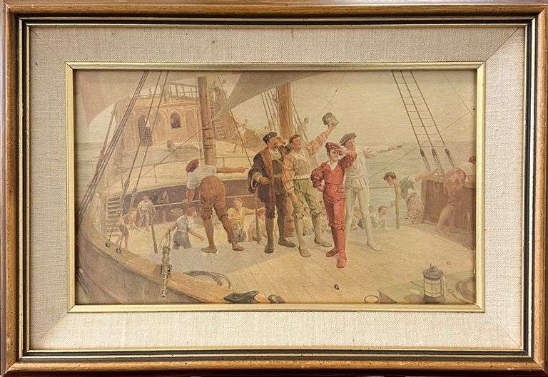 ... JOHN CABOT AND HIS THREE SONS SIGHTING NEWFOUNDLAND IN JUNE 1497 after Howard Davie