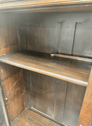 Empire tiger oak combo China cabinet / sideboard with original applied finish , c. 1900