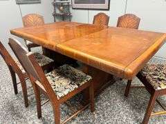 Art Deco Style Waterfall Dining Table and Chairs