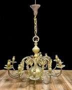 Vintage Brass 12 Light Chandelier