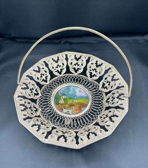 Vintage Serving Dish with Hunting Scene