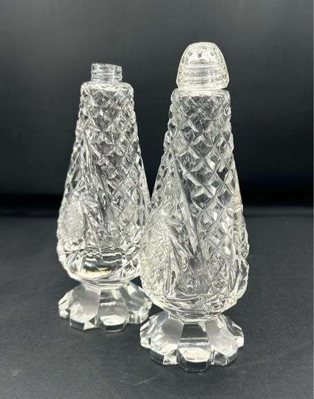 Pinwheel Crystal Salt and Pepper Shakers