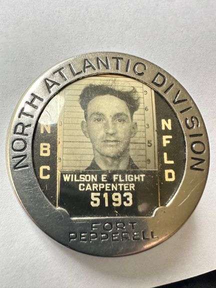 Fort Pepperell employee ID badge, see description