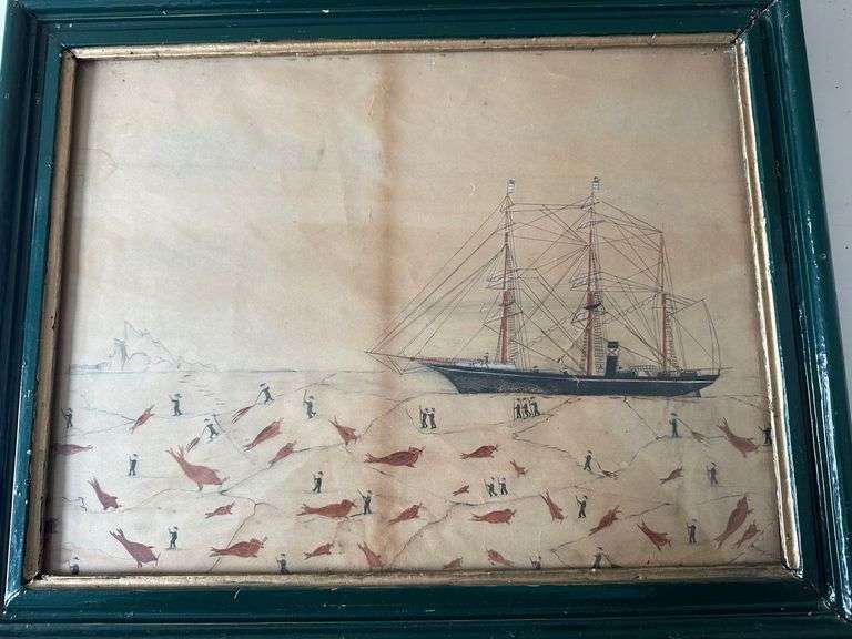 Folk Painting Bowrings "Eagle" at the hunt, see description