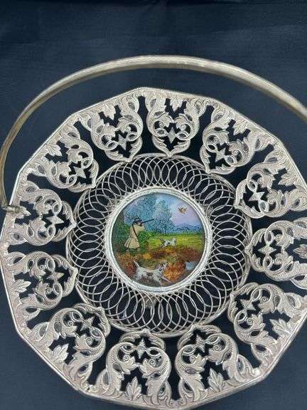 Vintage Serving Dish with Hunting Scene