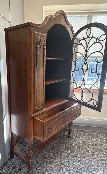 Jacobean China Cabinet Hutch circa 1930s