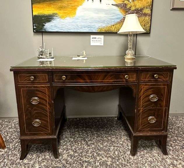 Seven Drawer Double-Pedestal Desk