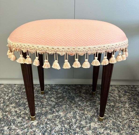Vintage Upholstered Turkish-Style Stool