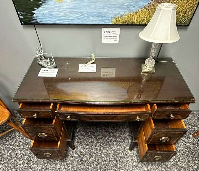 Seven Drawer Double-Pedestal Desk