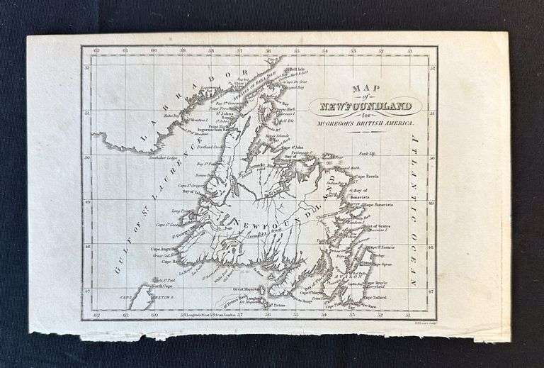 Map of Newfoundland by W.H. Lizars, from McGregor’s British America, 1832
