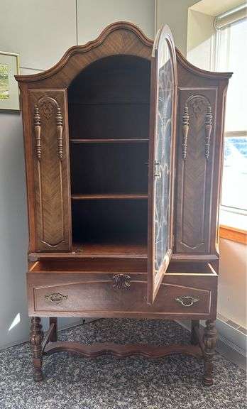 Jacobean China Cabinet Hutch circa 1930s