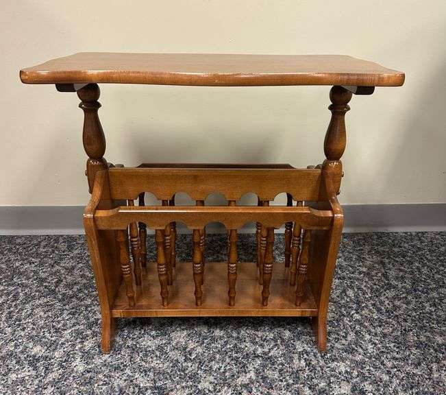 Magazine Rack with Table Top - Bartlett Auctions Inc.