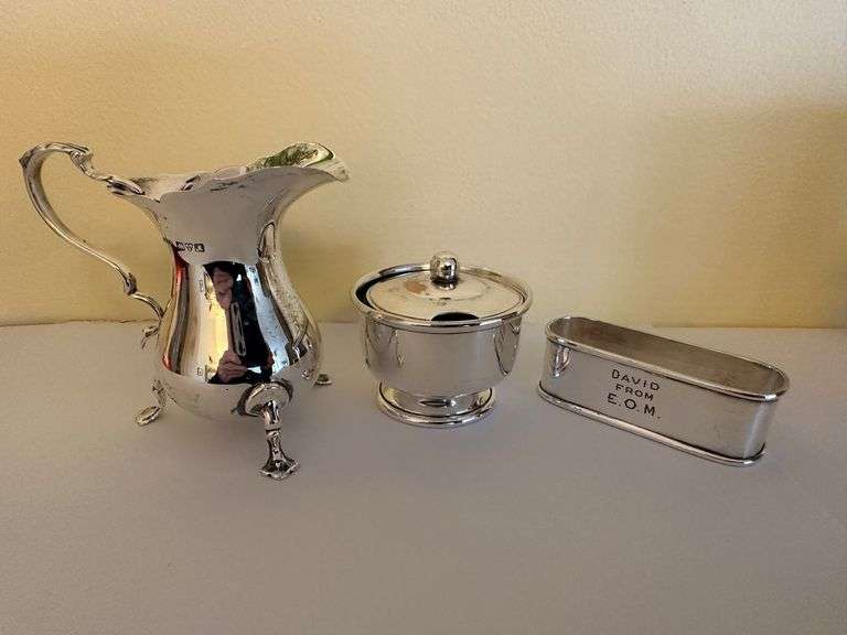 Three pieces of sterling, see description