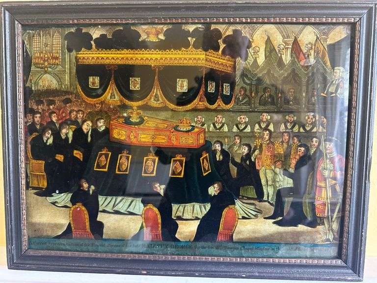 Reverse Mezzotint King George Funeral 1820, see description
