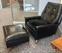 Reclining Leather Chair and Ottoman