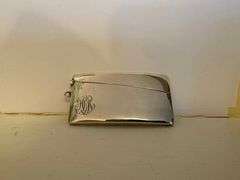 Exquisite  Edwardian plated silver curved calling card case