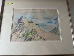 Chatin Sarachi in pastel or crayon, Albanian  artist 10 by 14 1993