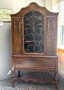 Jacobean China Cabinet Hutch circa 1930s