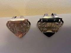 Edwardian Sterling silver his and her money clips monogramed