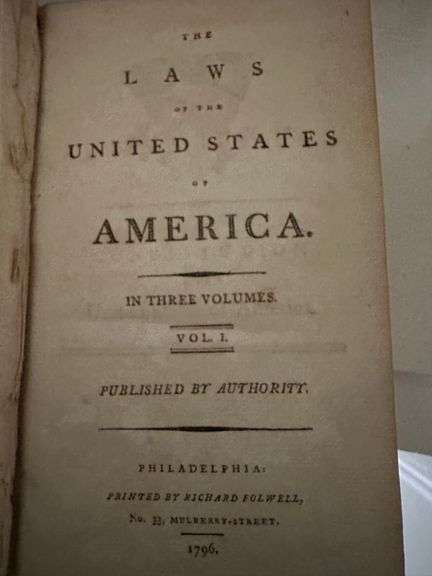 3 Vol US Law 1796