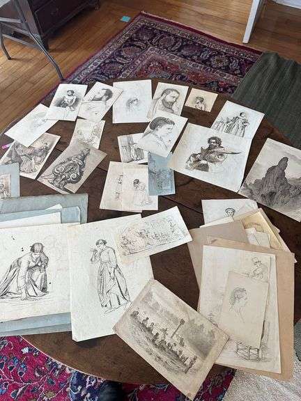 Large collection 19th century drawings by Hon. John Jocelyn