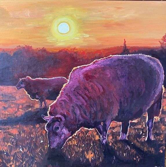 Sheep at Sunset By C. Gallant