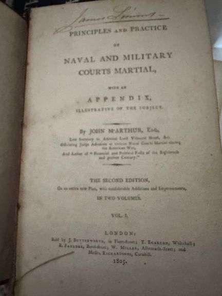 2 vol Principles & Practice Naval court martials 1805