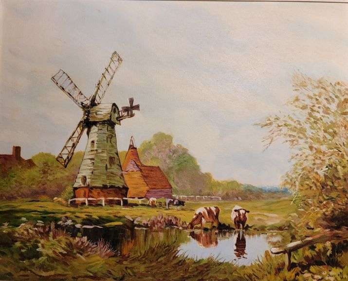 Pastoral scene with Windmill by Jean