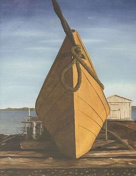 Untitled Boat Scene by Unknown Artist (Illegible)