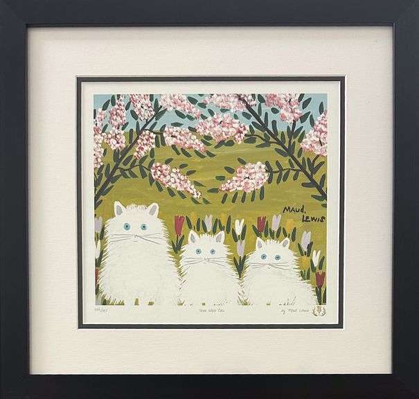 Three White Cats by Maud Lewis