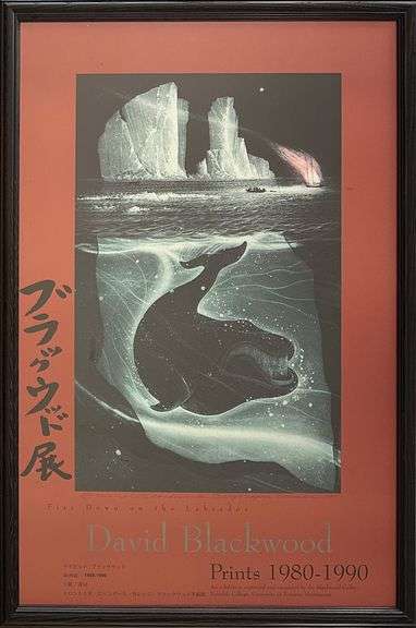Signed Japanese Show Poster - 'Fire Down on the Labrador' by David Lloyd Blackwood RCA (1941-2022)