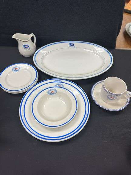 Assortment of 'Red Cross Line' Dinnerware