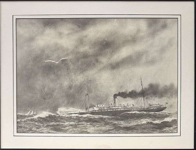 The Kyle in Rough Water by Ted Drover (1907-1980)