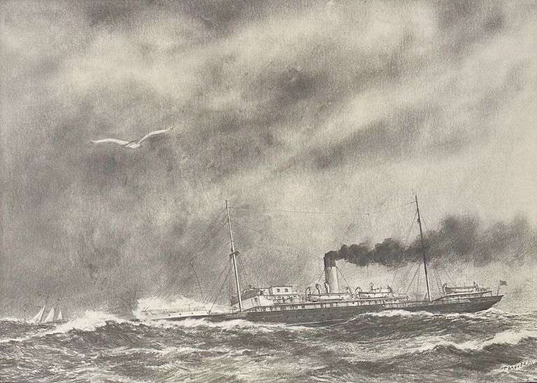 The Kyle in Rough Water by Ted Drover (1907-1980)