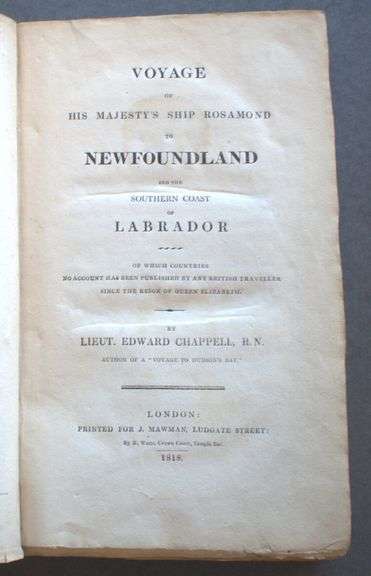 Voyage of His Majesty's Ship Rosamond to Newfoundland ... Coast of Labrador by Edward Chappell