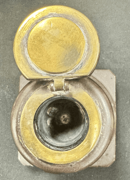 1929 Bell Island Brass Ink Well