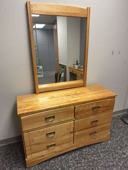 Hardwood Bureau with Mirror