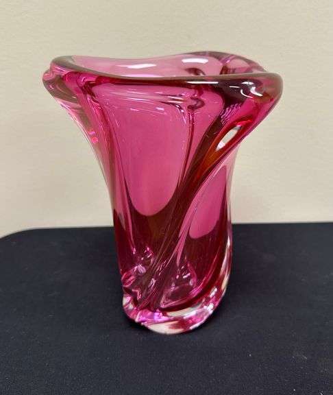Cranberry Glass Water Jug and Three Vases