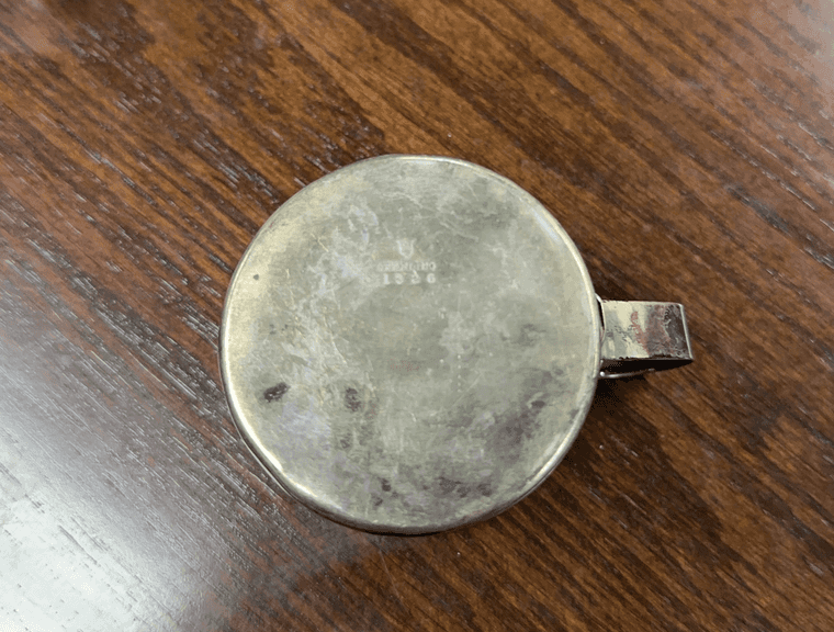 Coin Purse, Pocket Watch, and Small Silver Mug