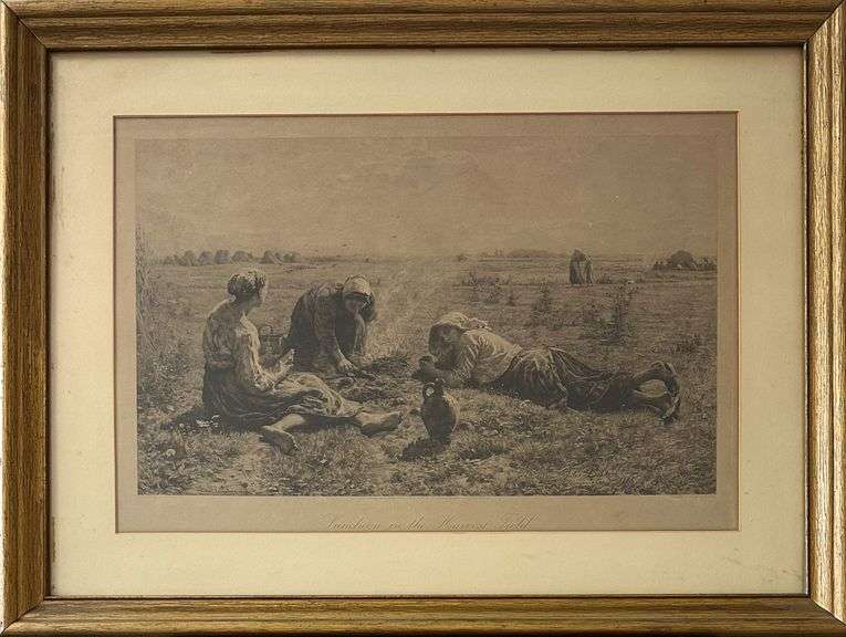 'Luncheon in the Harvest Field' after Jules Breton (1827-1906)