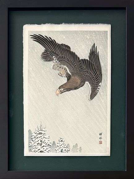 Ohara Shōson (1877-1945) - 'Hawk in Snow'